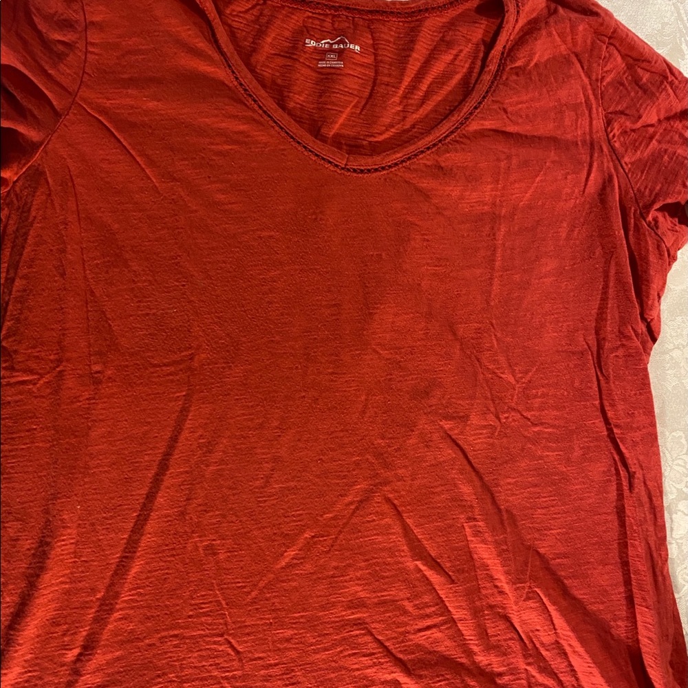 Eddie Bauer Coral colored Short Sleeve Tee Shirt Size XXL